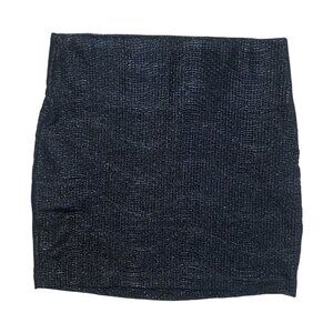 BCBGeneration Small Shiny Black Textured Mini Skirt